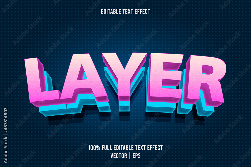 Poster layer editable text effect retro style
