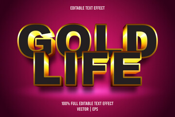 Gold life editable text effect luxury style