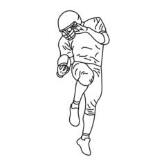 black striped illustration of american football player in action