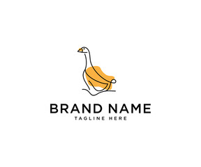 Swan line logo design vector template