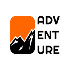 adventure logo, climb hills and mountains