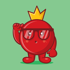 genius grenade fruit mascot isolated cartoon in flat style