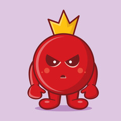 mad grenade fruit mascot isolated cartoon in flat style