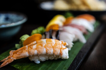Popular Japanese food Sushi set