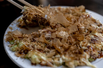 Popular Japanese food Okonomiyaki