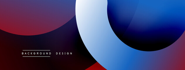 Abstract overlapping lines and circles geometric background with gradient colors