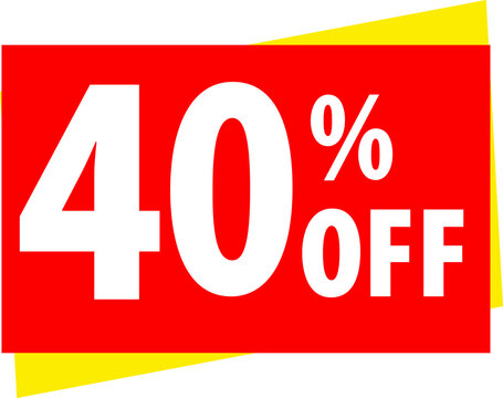 Red and yellow image written 40% (forty percent) off. Ideal for businesses that want to publicize any promotion, discount or sale..