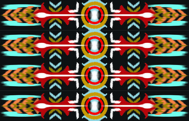 Oriental traditional ikat ethnic textile pattern Design for book cover,background,carpet,wallpaper,clothing,wrapping,Batik,fabric,Vector illustration embroidery style.