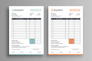 two color invoice template