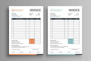 two color invoice template