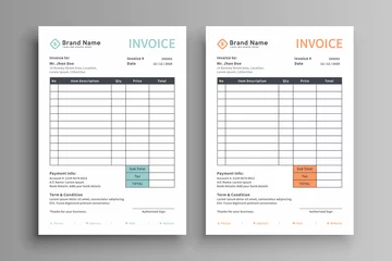 Fotobehang two color invoice template © Nur Maulidiah