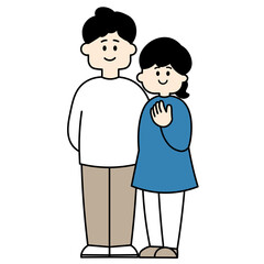 寄り添う男女　全身　カラー