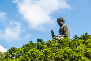 Tian Tan Buddha or Giant Buddha statue at Po Lin Monastery of Ngong Ping in Lantau Island, Hong Kong.