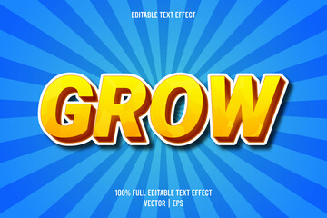 Grow editable text effect comic style