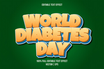 World diabetes day editable text effect comic style