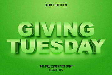 Giving tuesday editable text effect cartoon style