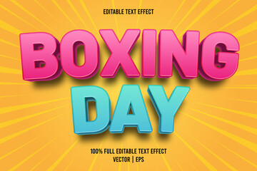 Boxing day editable text effect cartoon style