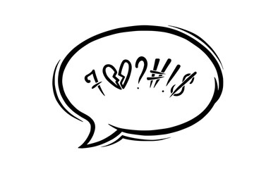 Swearing speech bubble censored with symbols. Hand drawn swear words in text bubble to express dissatisfaction and heart broken mood. Vector illustration isolated in white background