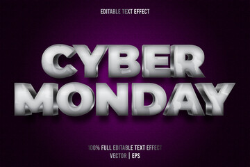 Cyber monday editable text effect metallic style