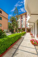 Entrance of a hotel.