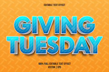 Giving tuesday editable text effect cartoon style
