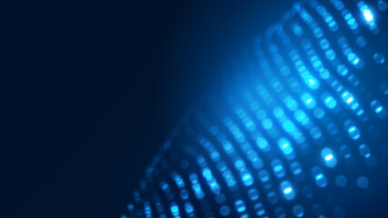 Obraz premium Abstract dot white blue wave gradient texture technology background.