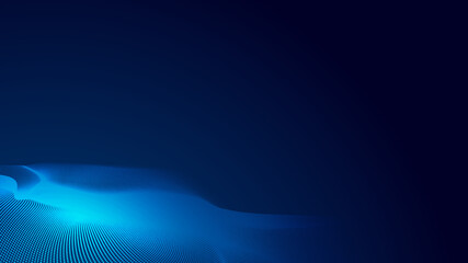 Abstract dot white blue wave gradient texture technology background.