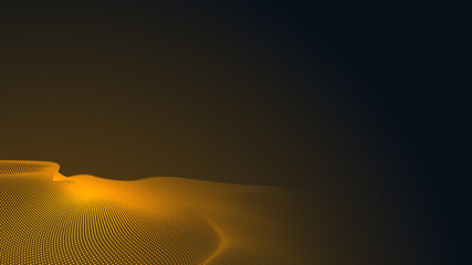 Abstract dot orange wave gradient texture technology background.