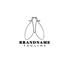 insect animal logo cartoon icon design simple black isolated vector illustration