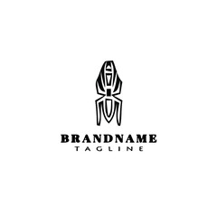 insect animal logo cartoon icon creative template black isolated vector illustration