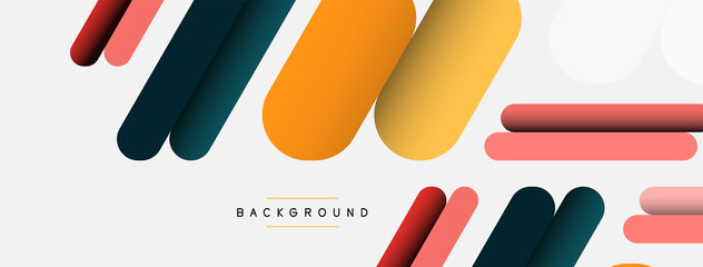 Overlapping round shapes and lines background. Vector illustration for wallpaper banner background or landing page