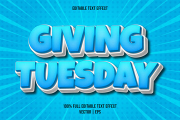Giving tuesday editable text effect comic style