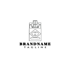 cigarette logo cartoon icon template black isolated vector illustration