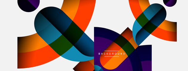 Obraz premium Geometric abstract background. Round shapes, circles, lines composition for wallpaper banner background or landing page