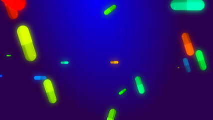 Drug prescription forpill medicine capsule pattern with blue background. Abstract healthcare technology and science medical  concept.