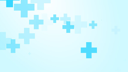 Medical white blue cross pattern background.