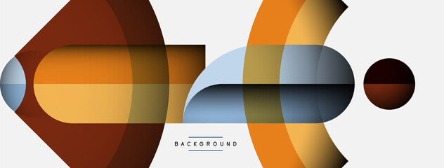 Trendy shapes, color minimal design composition, lines and shadows for wallpaper banner background or landing page