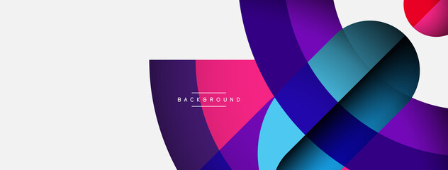 Geometric abstract background. Round shapes, circles, lines composition for wallpaper banner background or landing page