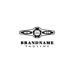 cigar label cartoon logo template icon design black isolated creative illustration