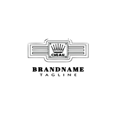 Obraz premium cigar label cartoon logo template icon design style isolated vector illustration