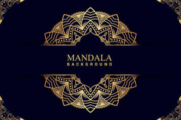 Luxury mandala background with golden color Premium Vector