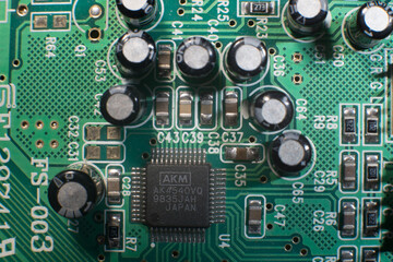 Electronic components on a obsolete printed-circuit board