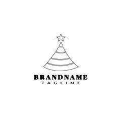 christmas tree logo cartoon icon design template black vector illustration