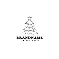 shape christmas tree logo cartoon icon design template black isolated vector illustration