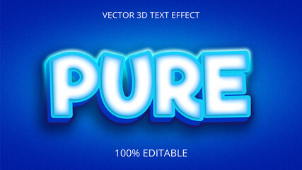 Pure 3d text effect design creative design 