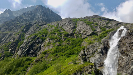 waterfall in the mountains