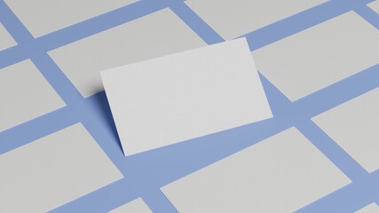 Mockup empty business card, name card, membership card or gift card on blue background.