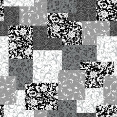 Naklejka na ściany i meble The chintz pattern is made into a seamless patchwork,