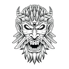 tattoo design devil head illustration