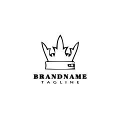 crown logo cartoon icon design template black isolated vector illustration